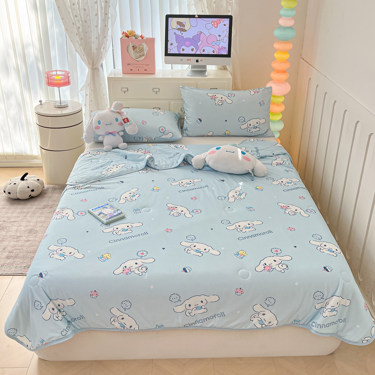 91家纺网 家纺一手货源 找家纺 暮思家居 2026新款正版授权三丽鸥A类仿锦氨小冰皮夏被夏凉被空调被 小冰皮-甜品玉桂狗