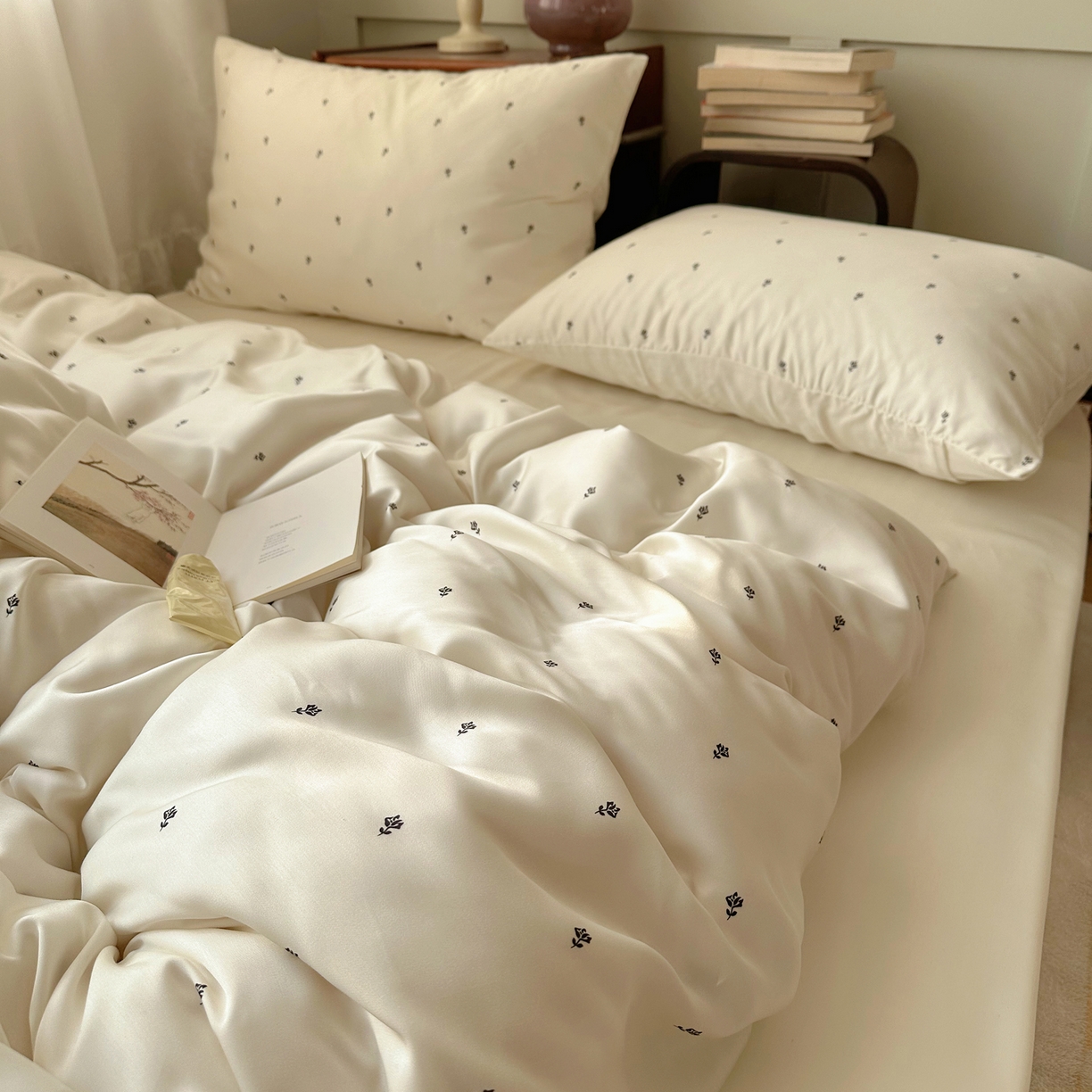 91家纺网 家纺一手货源 找家纺 （总）悦织湾家纺 2026新款亲肤冰丝印花四件套春夏冰爽凉感床上用品三四件套学生宿舍