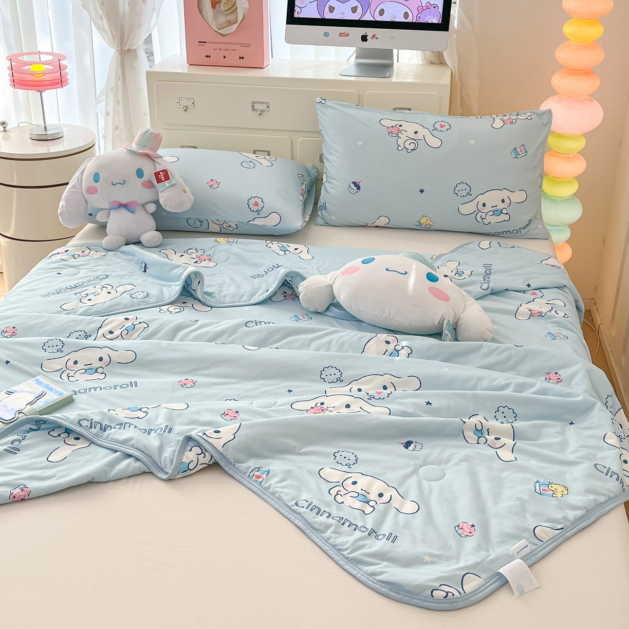 91家纺网 家纺一手货源 找家纺 暮思家居 2026新款正版授权三丽鸥A类仿锦氨小冰皮夏被夏凉被空调被 小冰皮-甜品玉桂狗