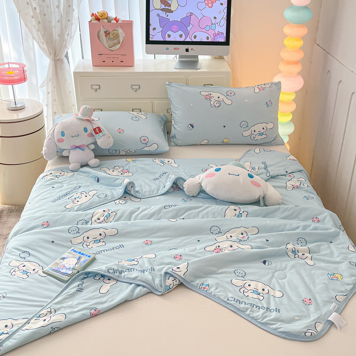 91家纺网 家纺一手货源 找家纺 暮思家居 2026新款正版授权三丽鸥A类仿锦氨小冰皮夏被夏凉被空调被 小冰皮-甜品玉桂狗