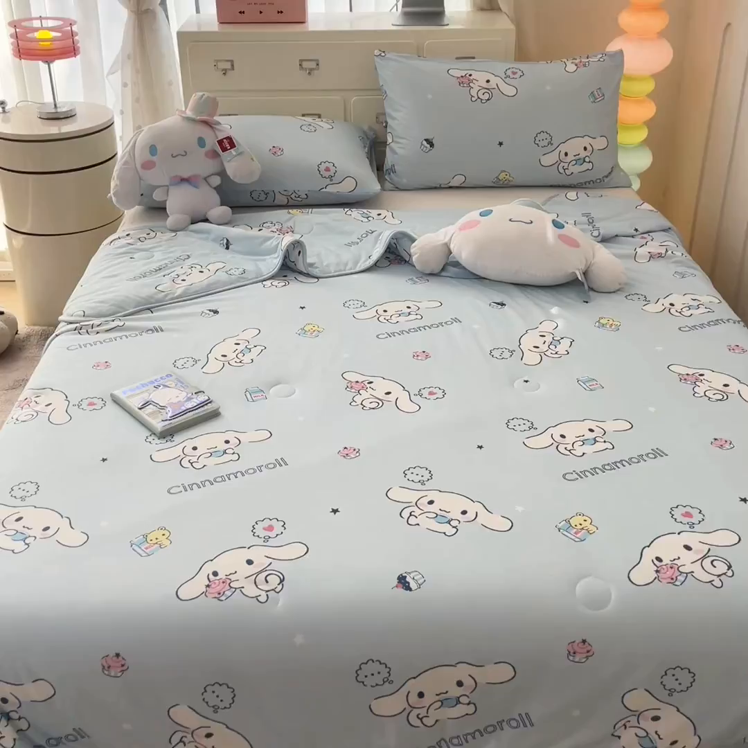 91家纺网 家纺一手货源 找家纺 暮思家居 2026新款正版授权三丽鸥A类仿锦氨小冰皮夏被夏凉被空调被 小冰皮-甜品玉桂狗