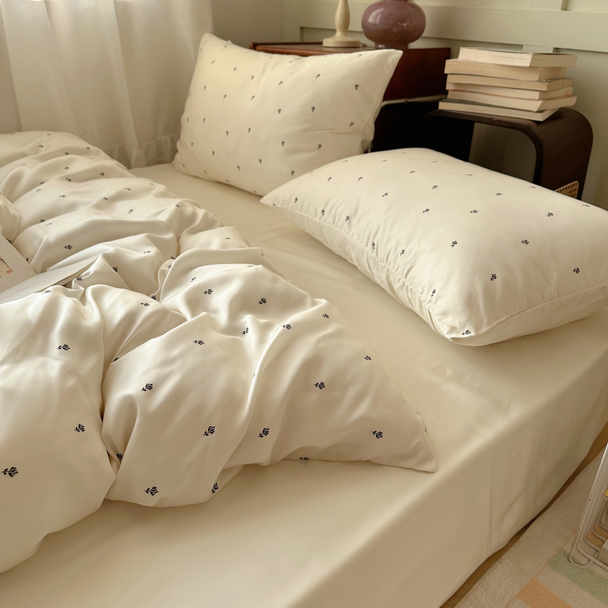 91家纺网 家纺一手货源 找家纺 （总）悦织湾家纺 2026新款亲肤冰丝印花四件套春夏冰爽凉感床上用品三四件套学生宿舍