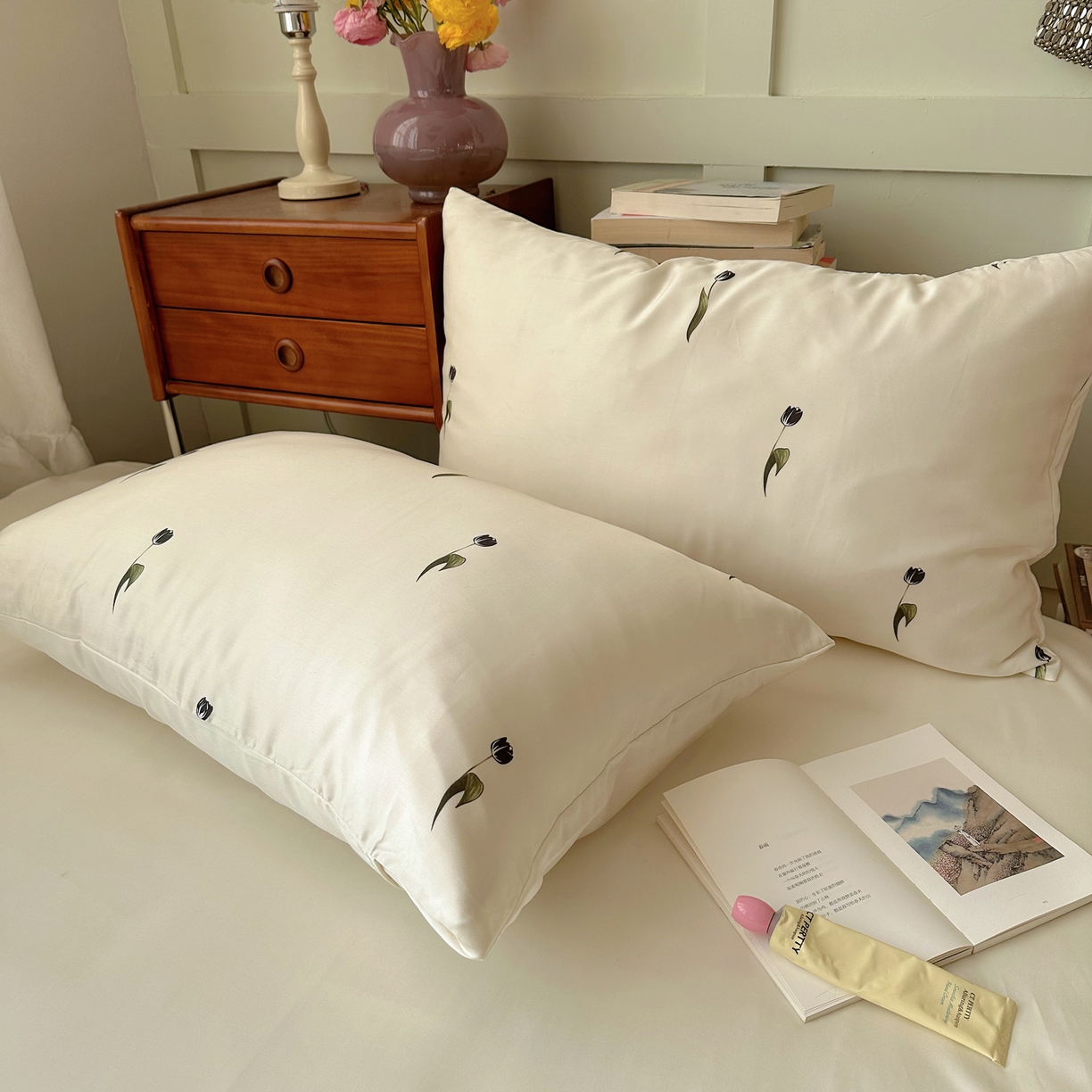 91家纺网 家纺一手货源 找家纺 悦织湾家纺 2026新款亲肤冰丝印花四件套春夏冰爽凉感床上用品三四件套学生宿舍 冰丝-夜影郁香