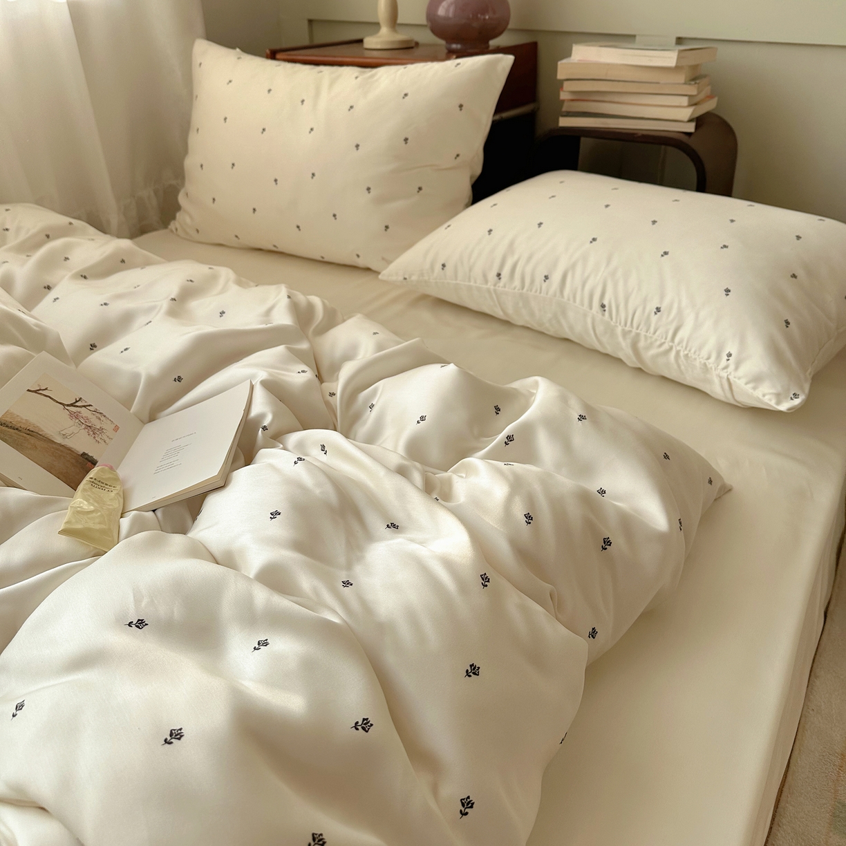 91家纺网 家纺一手货源 找家纺 （总）悦织湾家纺 2026新款亲肤冰丝印花四件套春夏冰爽凉感床上用品三四件套学生宿舍