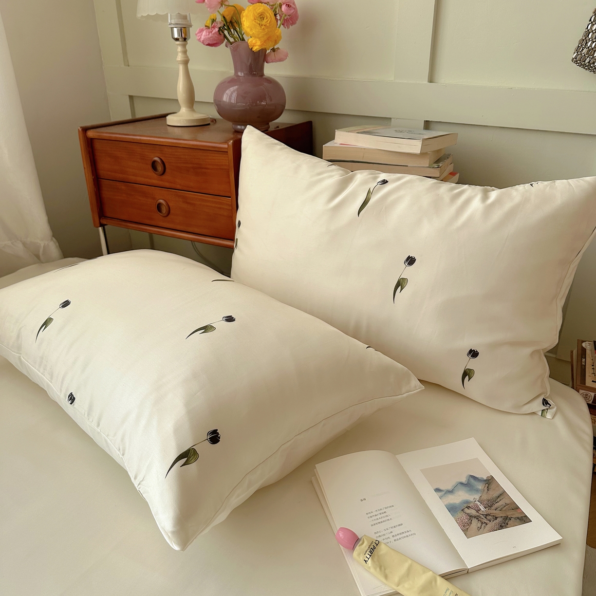 91家纺网 家纺一手货源 找家纺 悦织湾家纺 2026新款亲肤冰丝印花四件套春夏冰爽凉感床上用品三四件套学生宿舍 冰丝-夜影郁香