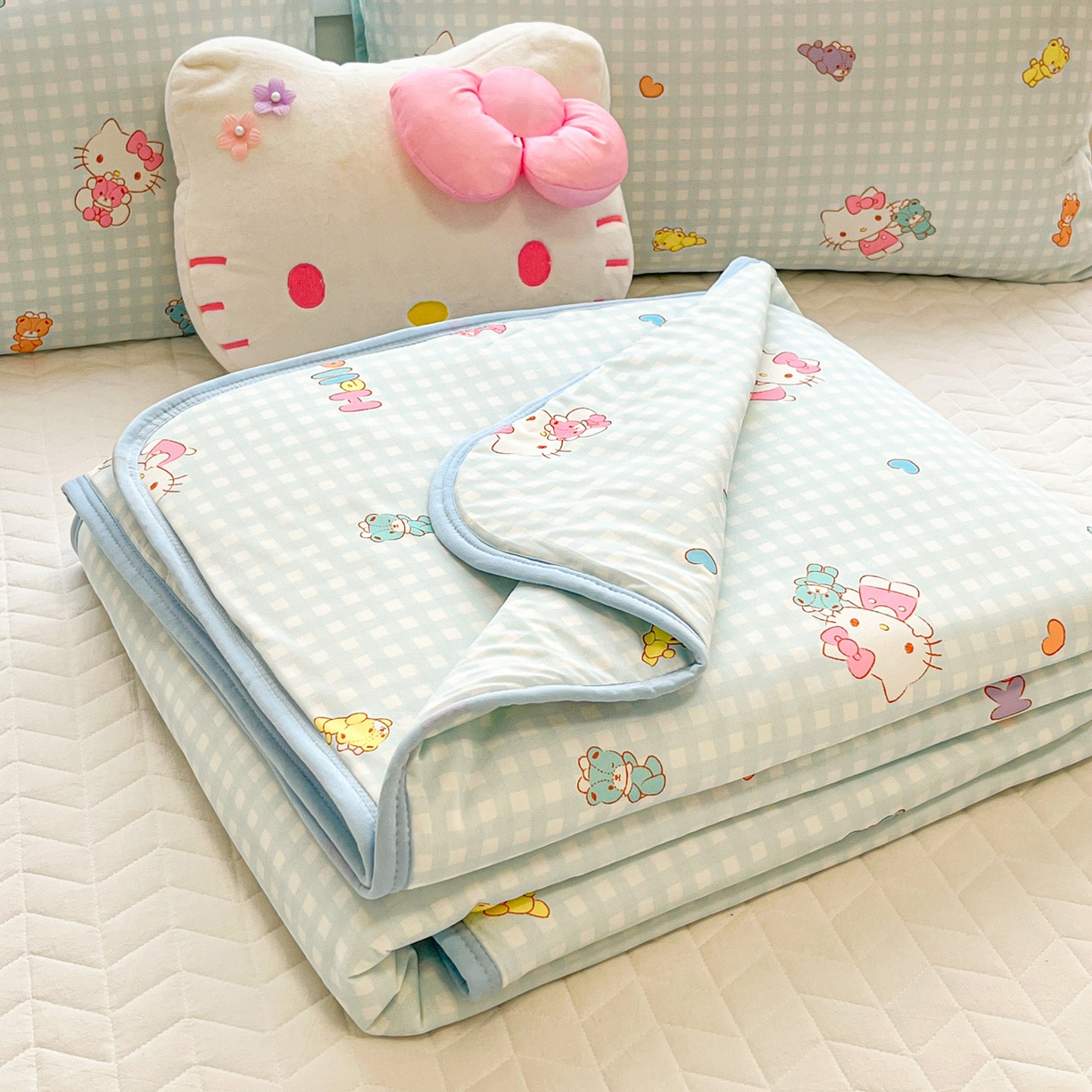 暮思家居 2026新款正版授权三丽鸥A类仿锦氨小冰皮夏被夏凉被空调被 小冰皮-小熊KT