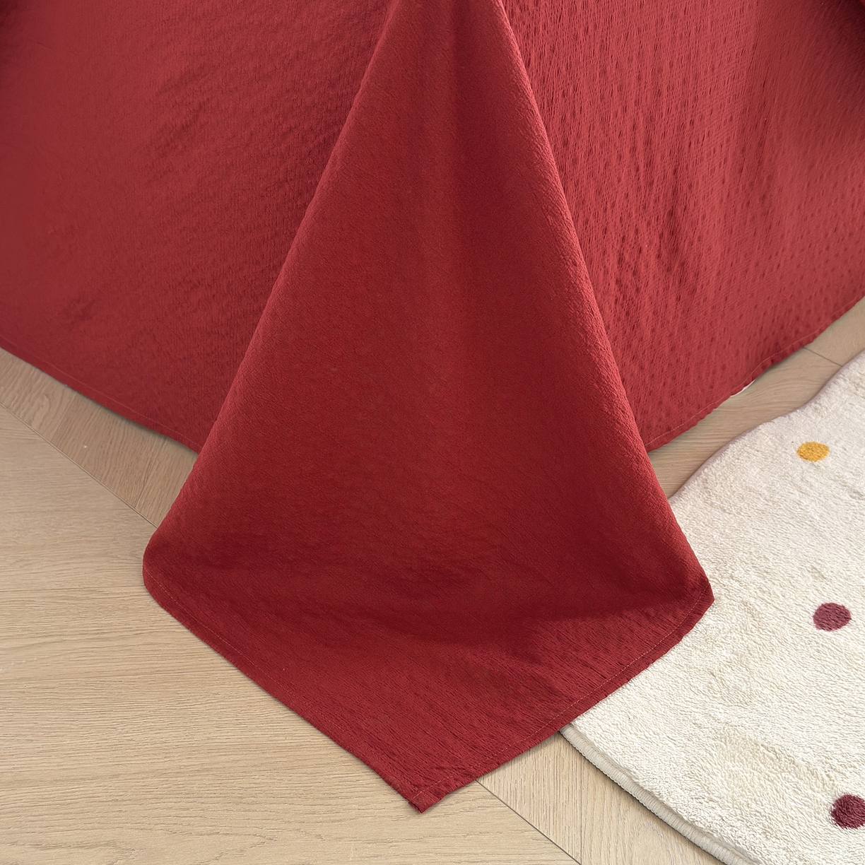 91家纺网 家纺一手货源 找家纺 （总）弗苓家纺 2026新款高克重泡芙棉花边款夏被夏凉被空调被四件套小红书推荐-风格二