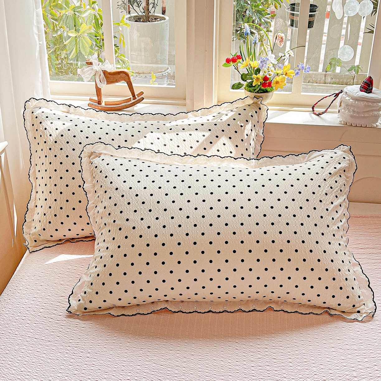 91家纺网 家纺一手货源 找家纺 （总）梵希雅 2026新款泡芙纱纯棉蕾丝花边夏被四件套