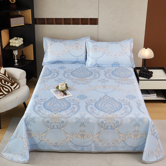 （总）星窝家纺 2025新款直播电商优选可机洗斜纹提花冰丝凉席三件套