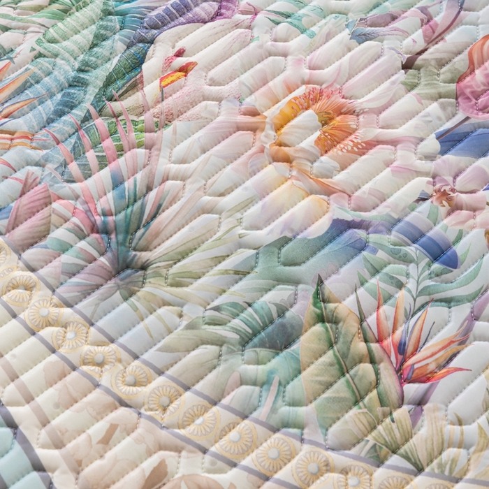 91家纺网 家纺一手货源 找家纺 美丽折2026新品6mm厚天然乳胶凉席三件套 大版印花卡通乳胶凉席平铺款 流光溢彩蓝