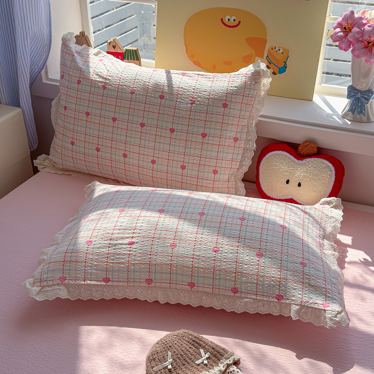 91家纺网 家纺一手货源 找家纺 弗苓家纺 2026新款高克重泡芙棉花边款夏被夏凉被空调被四件套小红书推荐-风格二 格格星