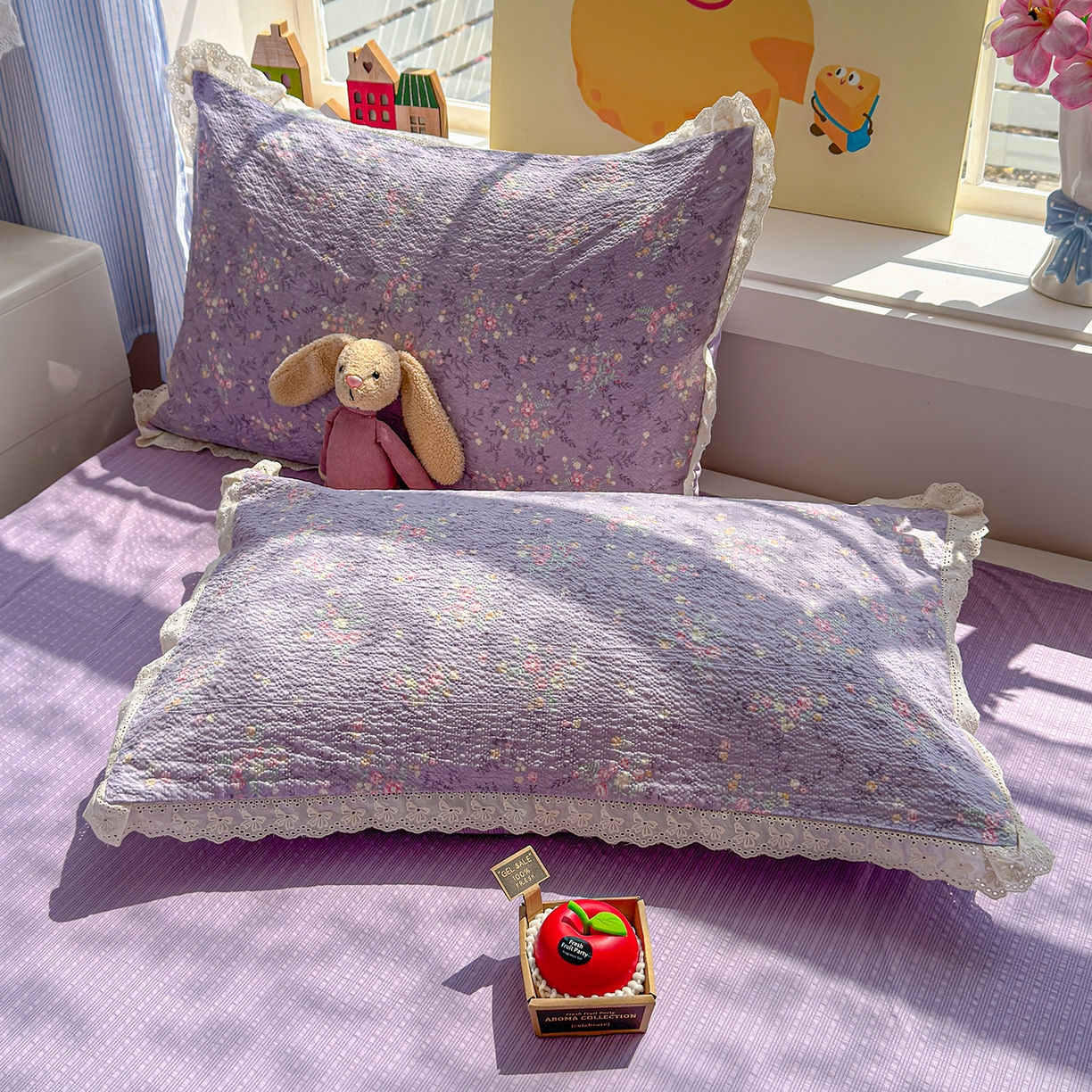 91家纺网 家纺一手货源 找家纺 弗苓家纺 2026新款高克重泡芙棉花边款夏被夏凉被空调被四件套小红书推荐-风格二 松间茶事