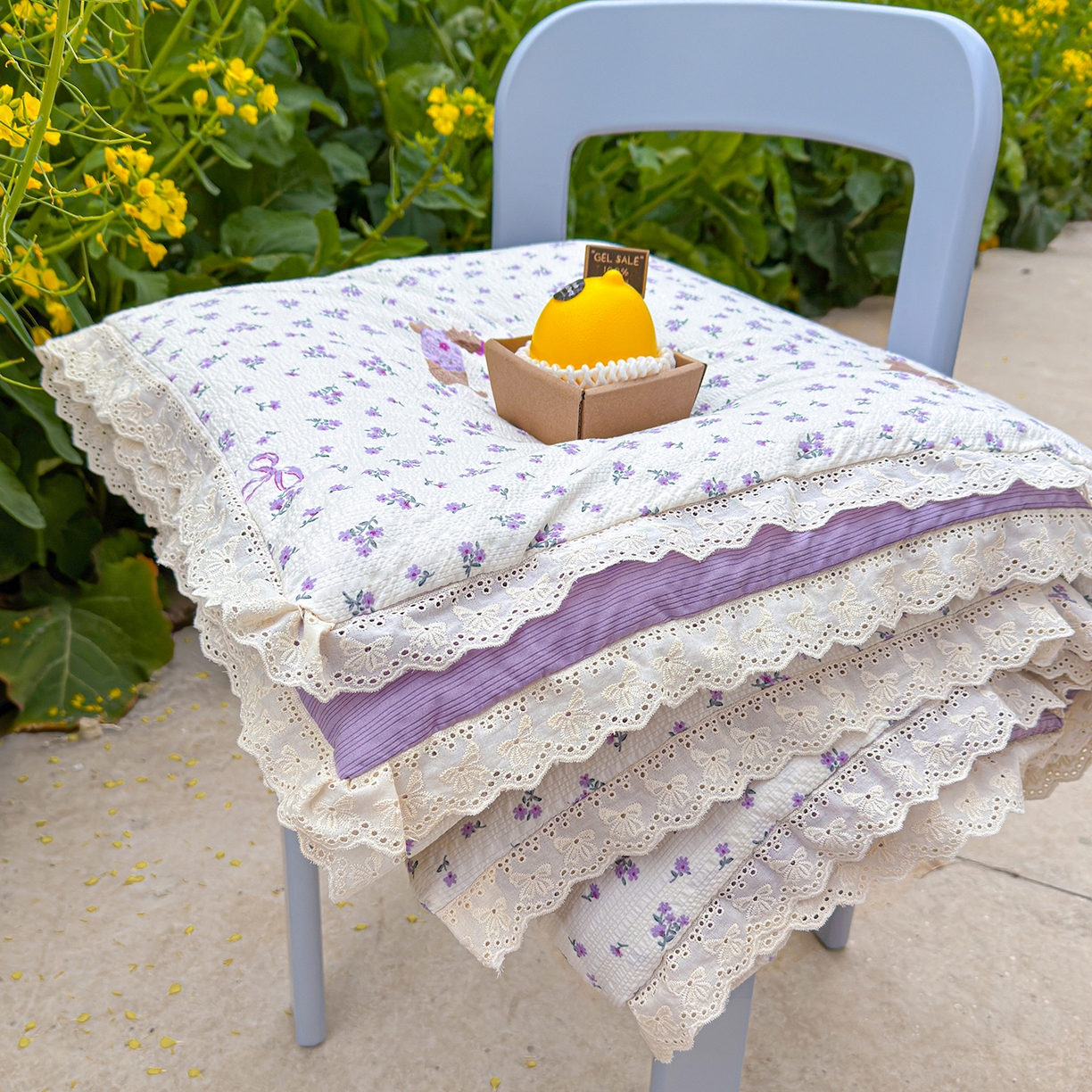 91家纺网 家纺一手货源 找家纺 弗苓家纺 2026新款高克重泡芙棉花边款夏被夏凉被空调被四件套小红书推荐-风格二 片刻小狗