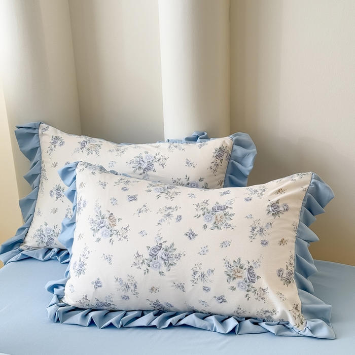 91家纺网 家纺一手货源 找家纺 （总）晚爱家纺（原晚安家居） 2026韩版花边四件套 有氧针织双层纱天竺棉超柔小清新四件套