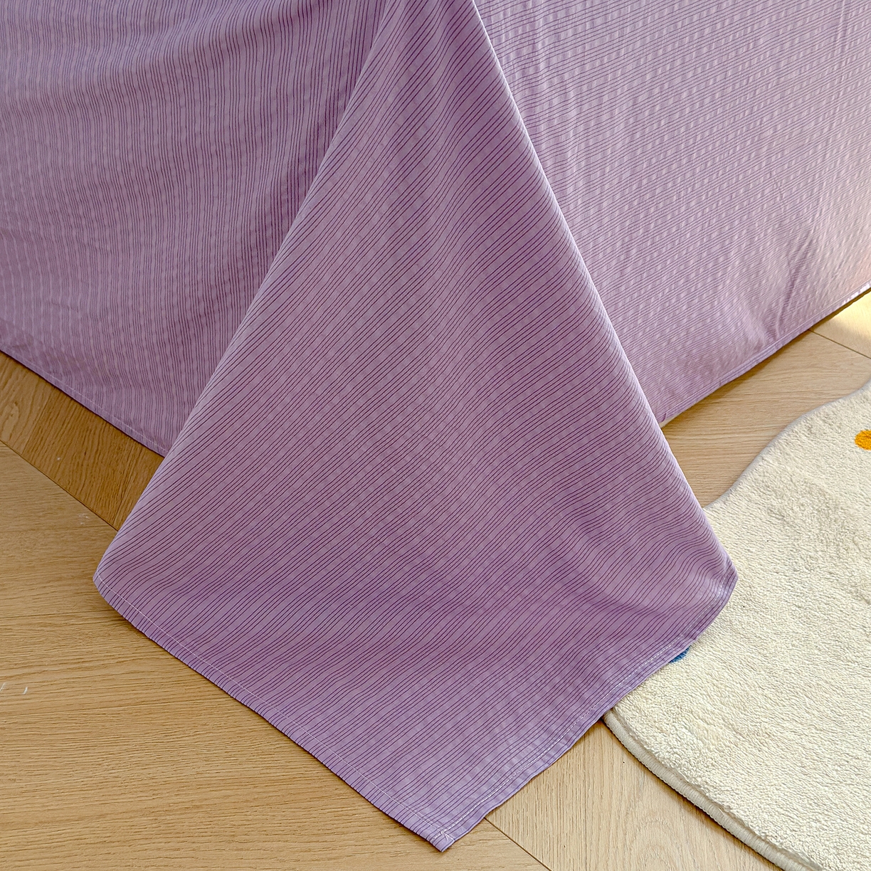 91家纺网 家纺一手货源 找家纺 弗苓家纺 2026新款高克重泡芙棉花边款夏被夏凉被空调被四件套小红书推荐-风格二 小猫幻境-灰