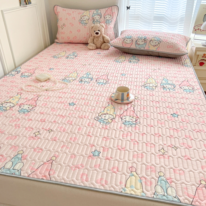 91家纺网 家纺一手货源 找家纺 柒月家居 2026新款凉感丝小清新乳胶凉席夏被四件套系列 豹纹精灵