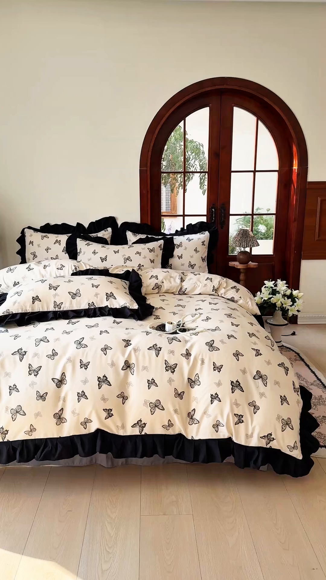 91家纺网 家纺一手货源 找家纺 （总）晚爱家纺（原晚安家居） 2026新款法式花边水洗棉四件套赫本风韩版针织云朵棉三件套