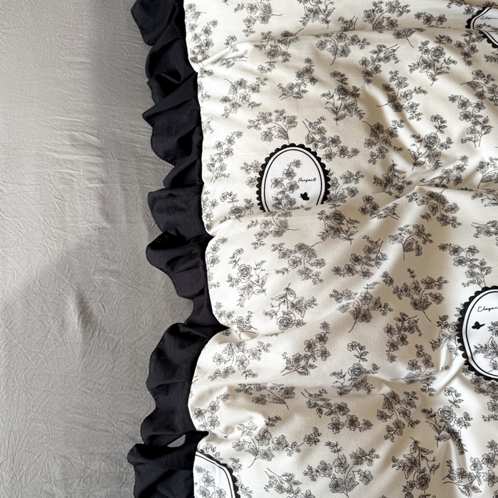 91家纺网 家纺一手货源 找家纺 晚爱家纺（原晚安家居） 2026新款法式花边水洗棉四件套赫本风韩版针织云朵棉三件套 法式风-庄园