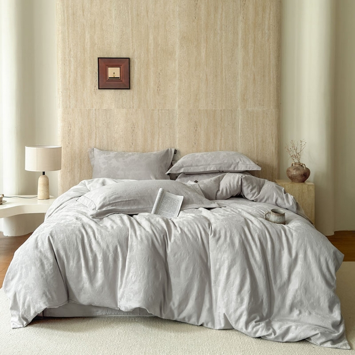 91家纺网 家纺一手货源 找家纺 （总）莱豫家纺 2026春夏新款长绒棉全棉纯棉水洗浮雕提花四件套