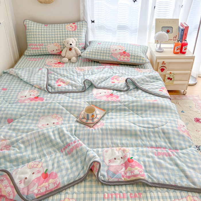 91家纺网 家纺一手货源 找家纺 （总）柒月家居 2026新款凉感丝小清新乳胶凉席