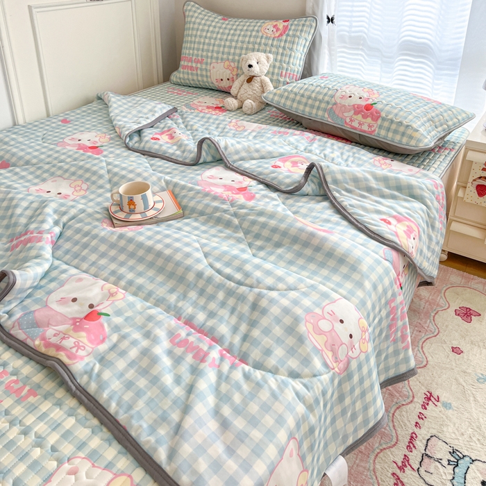 91家纺网 家纺一手货源 找家纺 （总）柒月家居 2026新款凉感丝小清新乳胶凉席