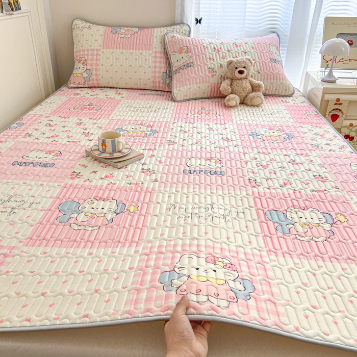 91家纺网 家纺一手货源 找家纺 （总）柒月家居 2026新款凉感丝小清新乳胶凉席