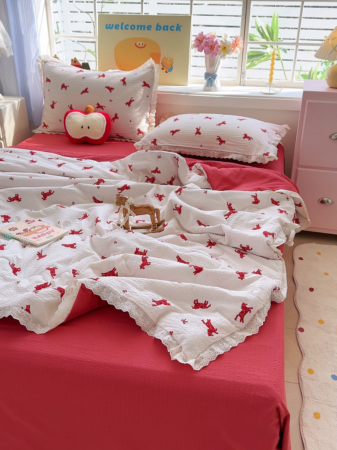 91家纺网 家纺一手货源 找家纺 弗苓家纺 2026新款高克重泡芙棉花边款夏被夏凉被空调被四件套小红书推荐-风格二 马上有钱