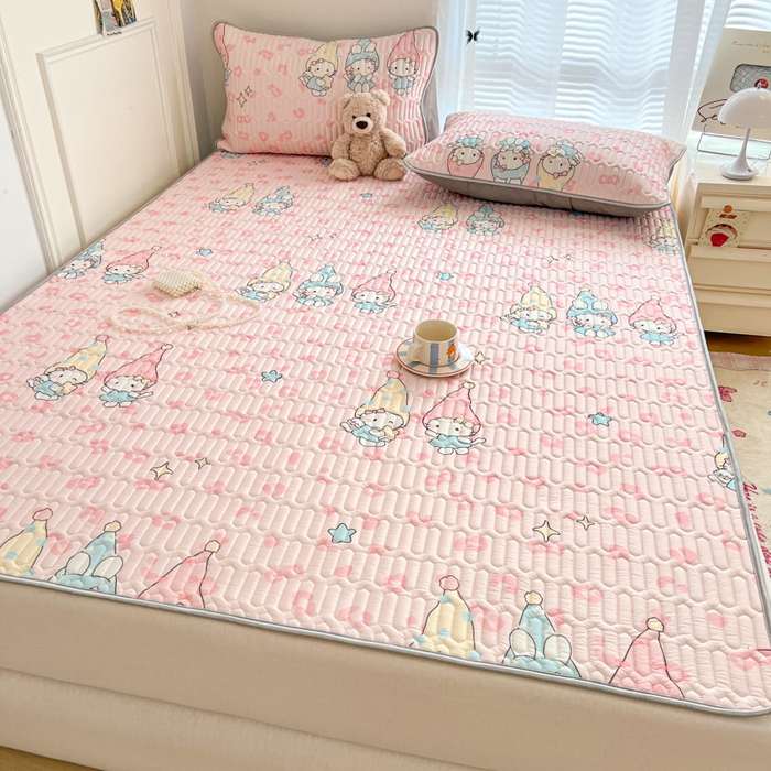 91家纺网 家纺一手货源 找家纺 柒月家居 2026新款凉感丝小清新乳胶凉席 豹纹精灵