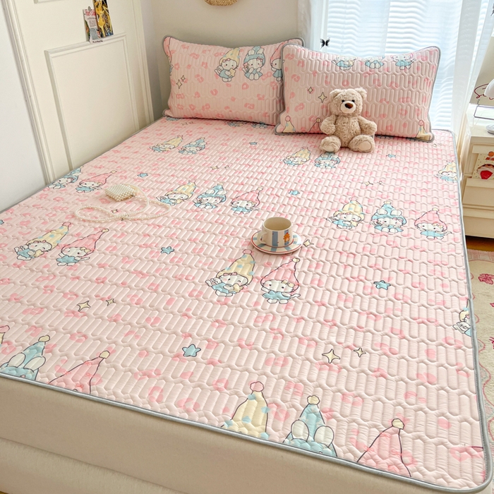 91家纺网 家纺一手货源 找家纺 柒月家居 2026新款凉感丝小清新乳胶凉席 豹纹精灵