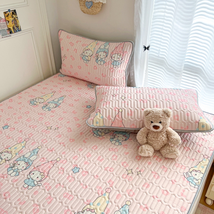 91家纺网 家纺一手货源 找家纺 柒月家居 2026新款凉感丝小清新乳胶凉席 豹纹精灵