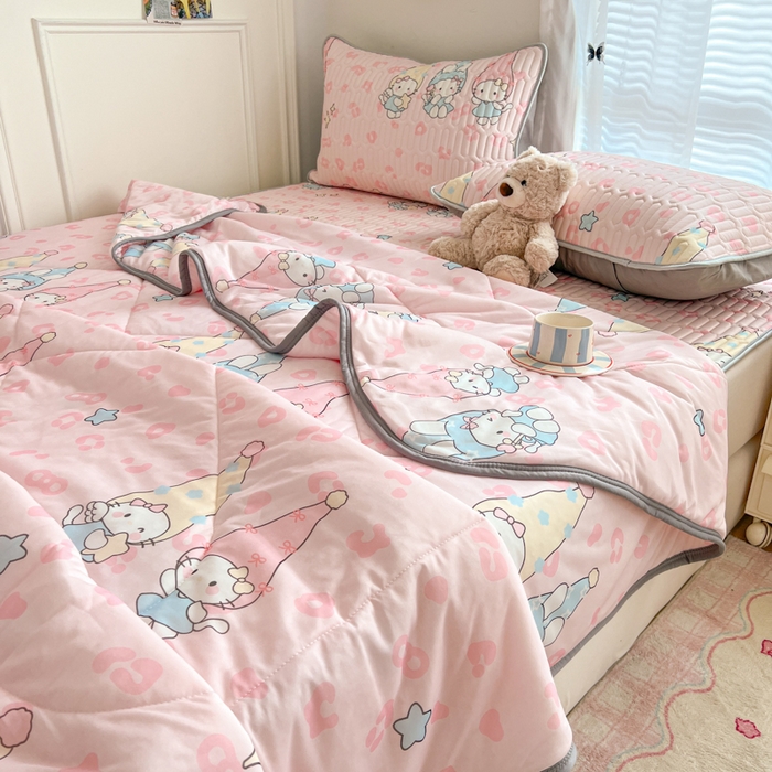 91家纺网 家纺一手货源 找家纺 柒月家居 2026新款凉感丝小清新乳胶凉席 豹纹精灵