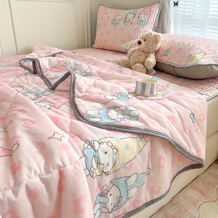 91家纺网 家纺一手货源 找家纺 柒月家居 2026新款凉感丝小清新乳胶凉席 豹纹精灵