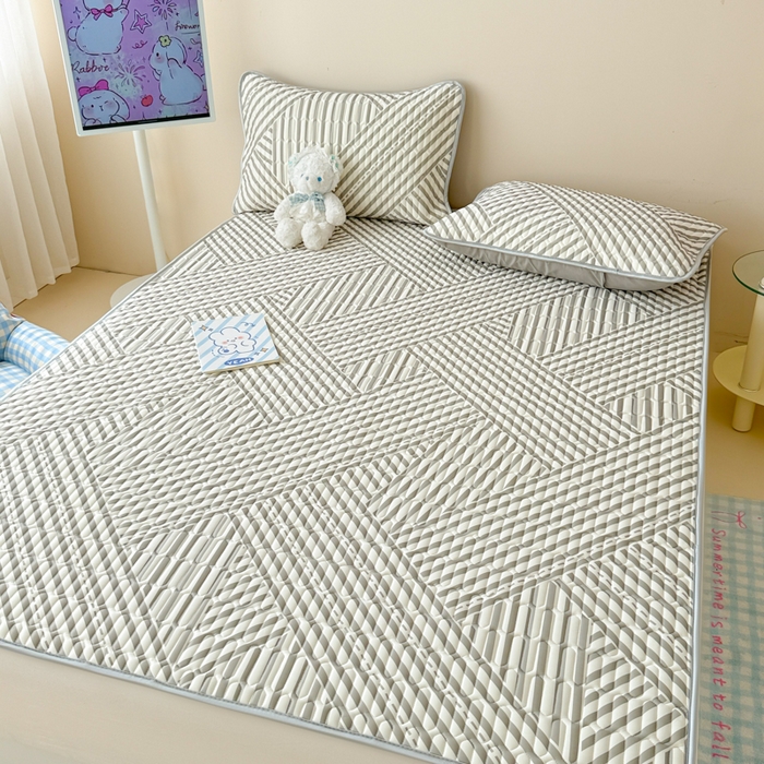 91家纺网 家纺一手货源 找家纺 柒月家居 2026新款凉感丝小清新乳胶凉席 格调