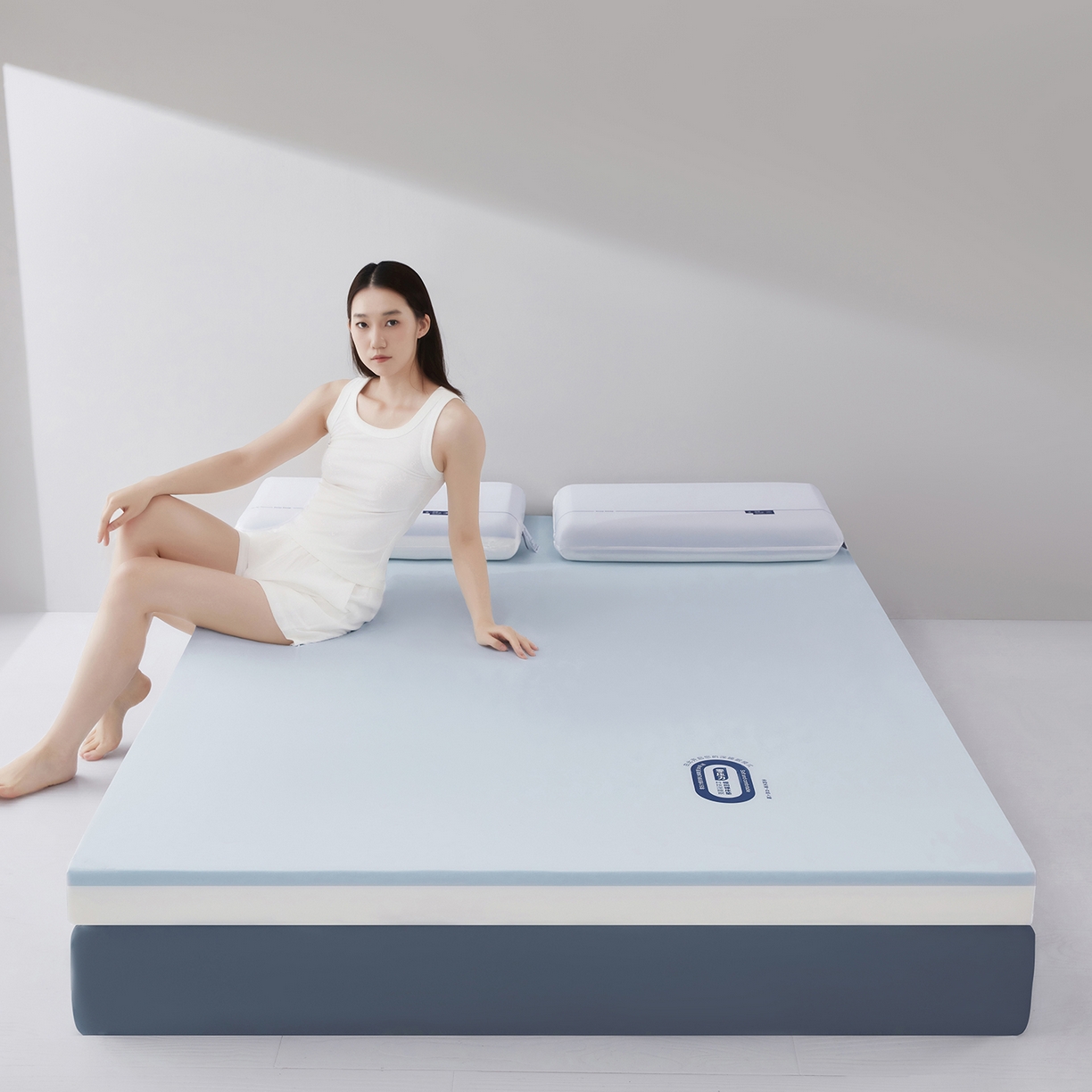 91家纺网 家纺一手货源 找家纺 栩裕纺织 2026新品【某朵同款】星级酒店慢回弹记忆棉床垫 支持定做特殊尺寸 白色