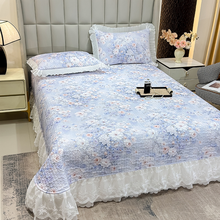 冬然家纺 2026新款数码印花纯棉单床盖床盖单件单品床盖 春天花园