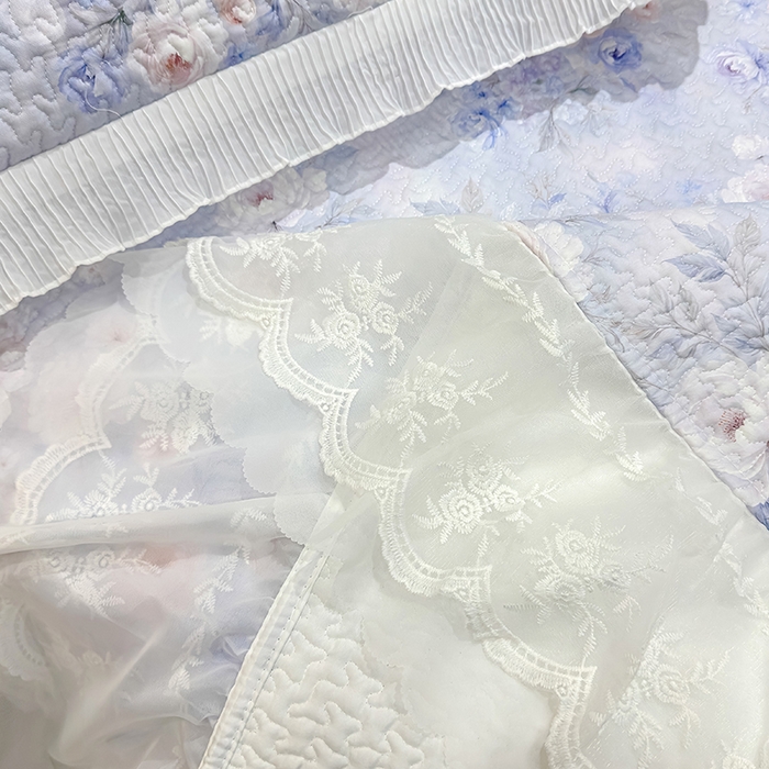 91家纺网 家纺一手货源 找家纺 冬然家纺 2026新款数码印花纯棉单床盖床盖单件单品床盖 春天花园