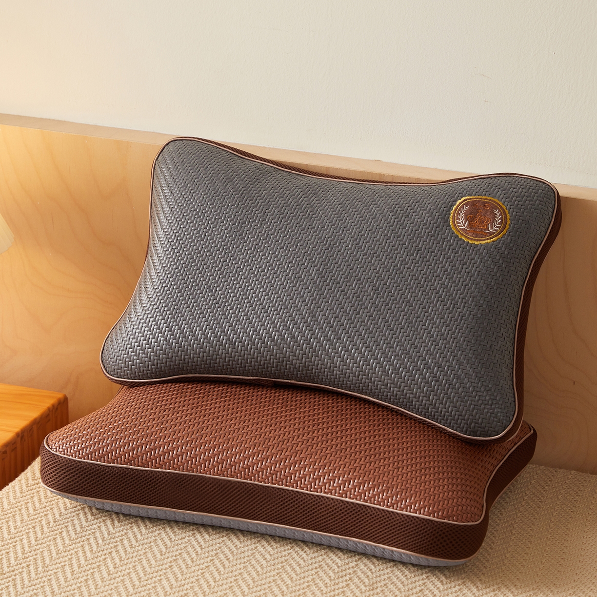 91家纺网 家纺一手货源 找家纺 （总）缦吉 2026新款PE豆豆双面荞麦枕头