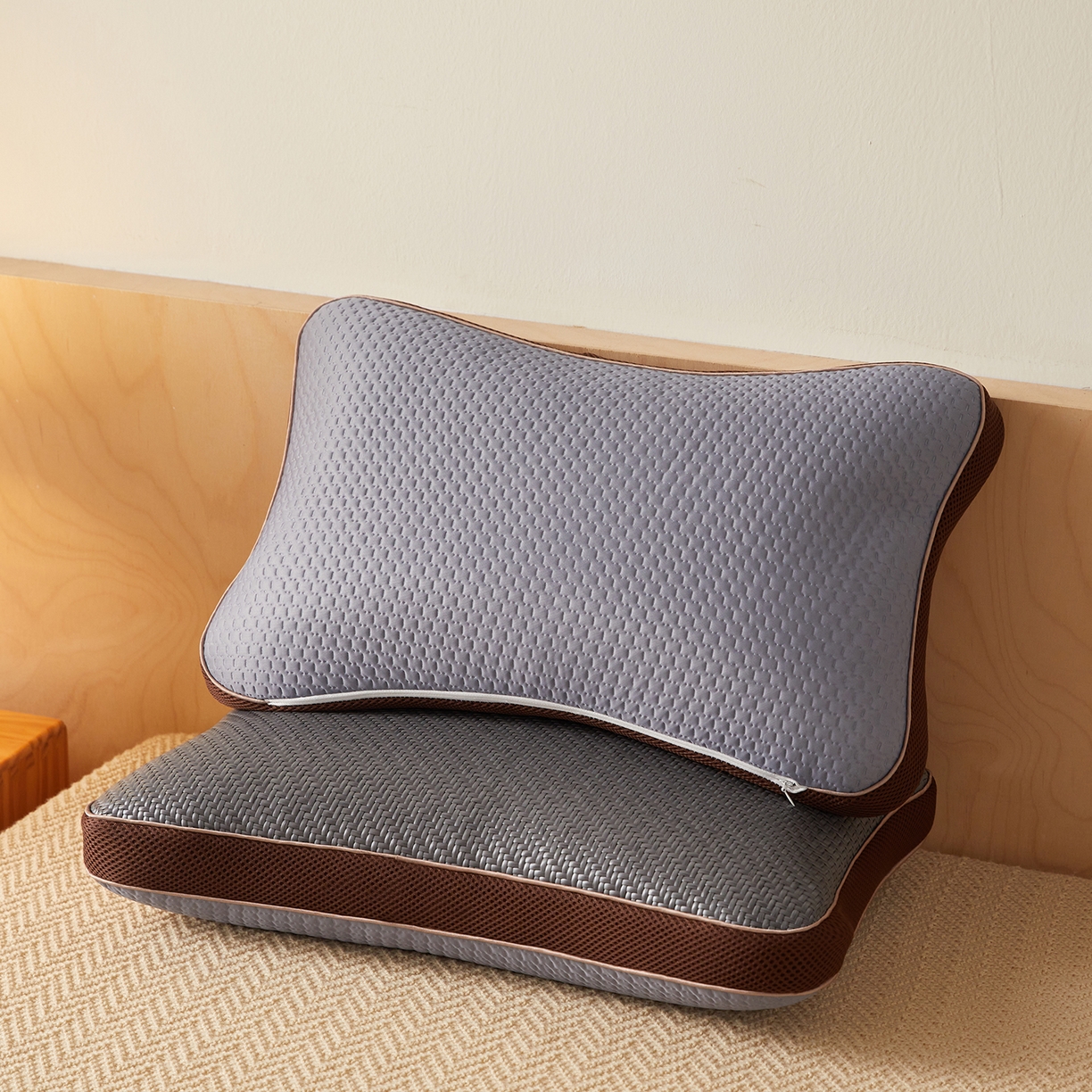 91家纺网 家纺一手货源 找家纺 （总）缦吉 2026新款PE豆豆双面荞麦枕头