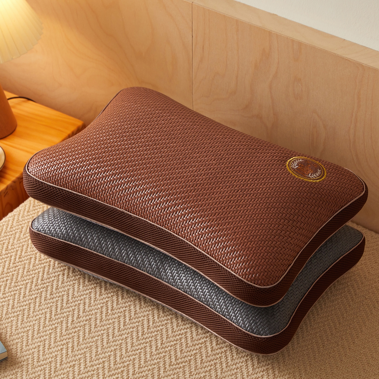 91家纺网 家纺一手货源 找家纺 （总）缦吉 2026新款PE豆豆双面荞麦枕头