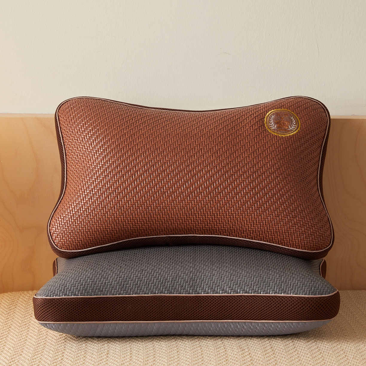 91家纺网 家纺一手货源 找家纺 缦吉 2026新款PE豆豆双面荞麦枕头 组合图