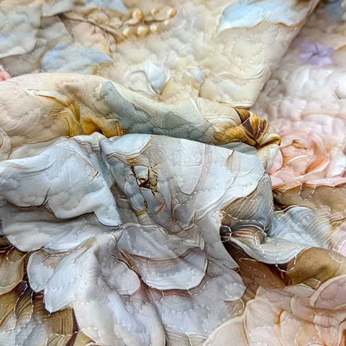 91家纺网 家纺一手货源 找家纺 冬然家纺 2026新款数码印花纯棉单床盖床盖单件单品床盖 富贵牡丹-金