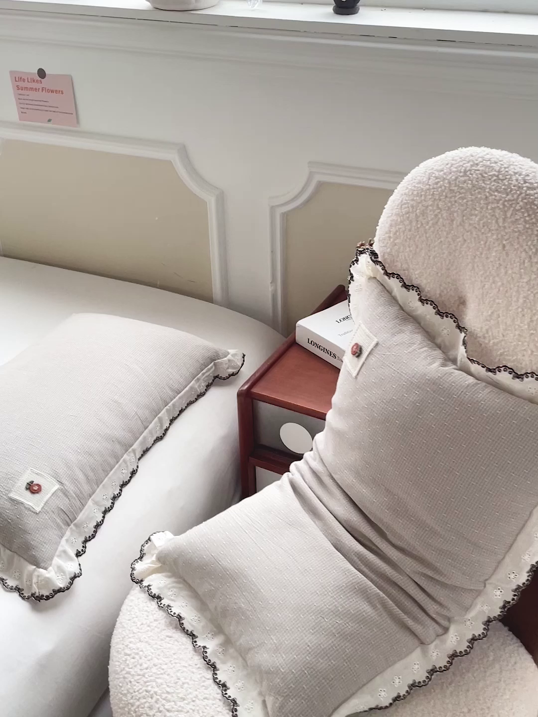 91家纺网 家纺一手货源 找家纺 （总）梦叶草 2026新款全棉马卡龙蕾丝荞麦枕法式风枕枕头枕芯