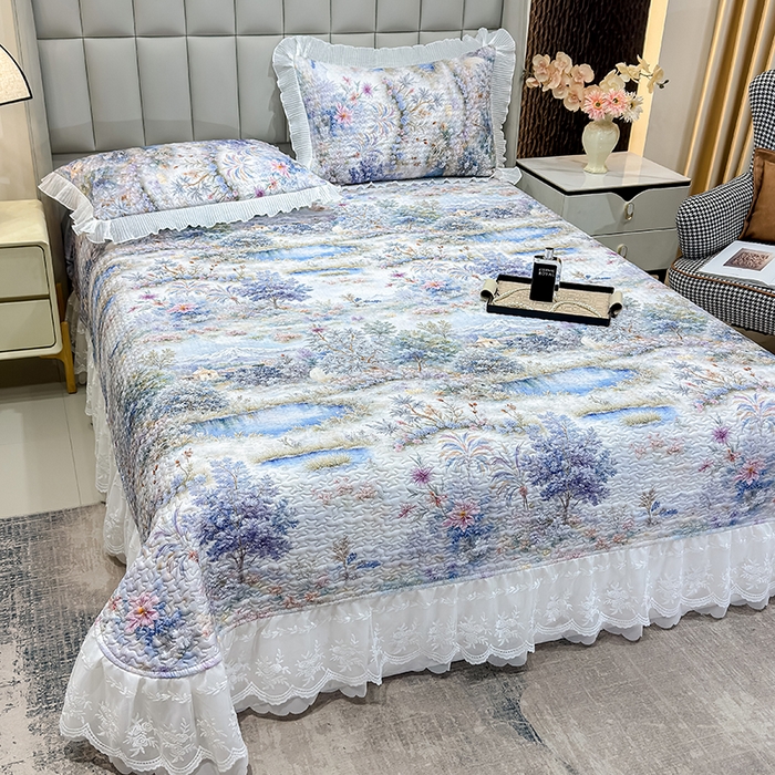 冬然家纺 2026新款数码印花纯棉单床盖床盖单件单品床盖 山水画