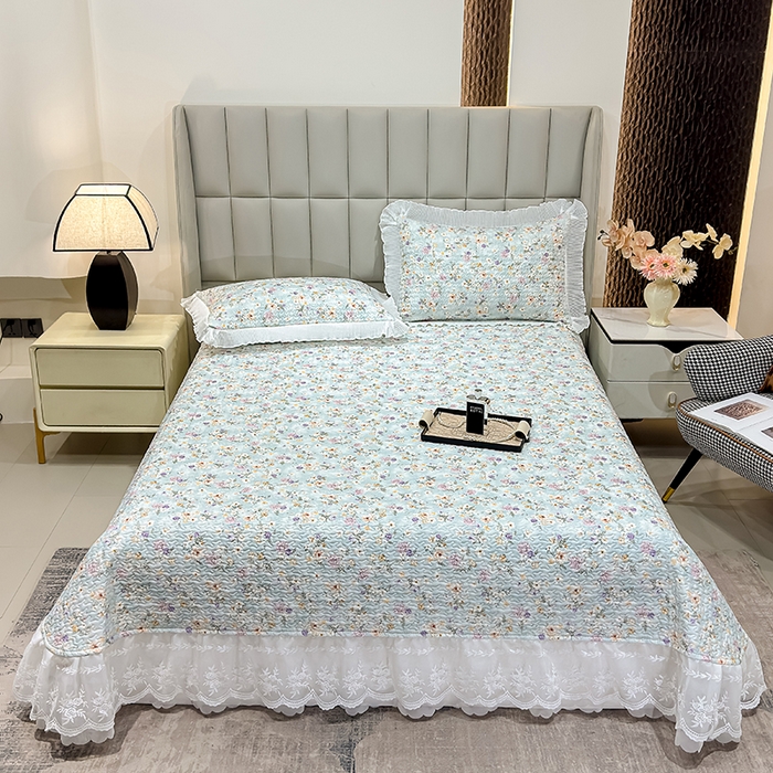 91家纺网 家纺一手货源 找家纺 冬然家纺 2026新款数码印花纯棉单床盖床盖单件单品床盖 甜甜夏日