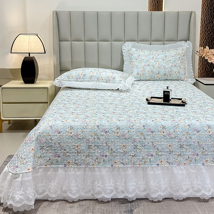 91家纺网 家纺一手货源 找家纺 冬然家纺 2026新款数码印花纯棉单床盖床盖单件单品床盖 甜甜夏日