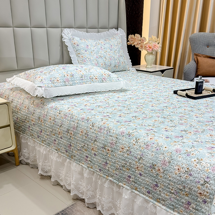 91家纺网 家纺一手货源 找家纺 冬然家纺 2026新款数码印花纯棉单床盖床盖单件单品床盖 甜甜夏日