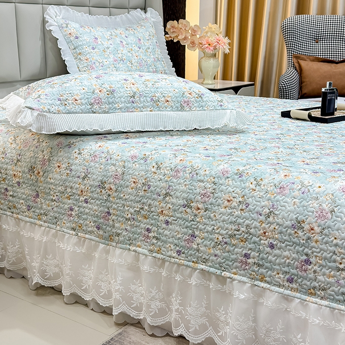 91家纺网 家纺一手货源 找家纺 冬然家纺 2026新款数码印花纯棉单床盖床盖单件单品床盖 甜甜夏日