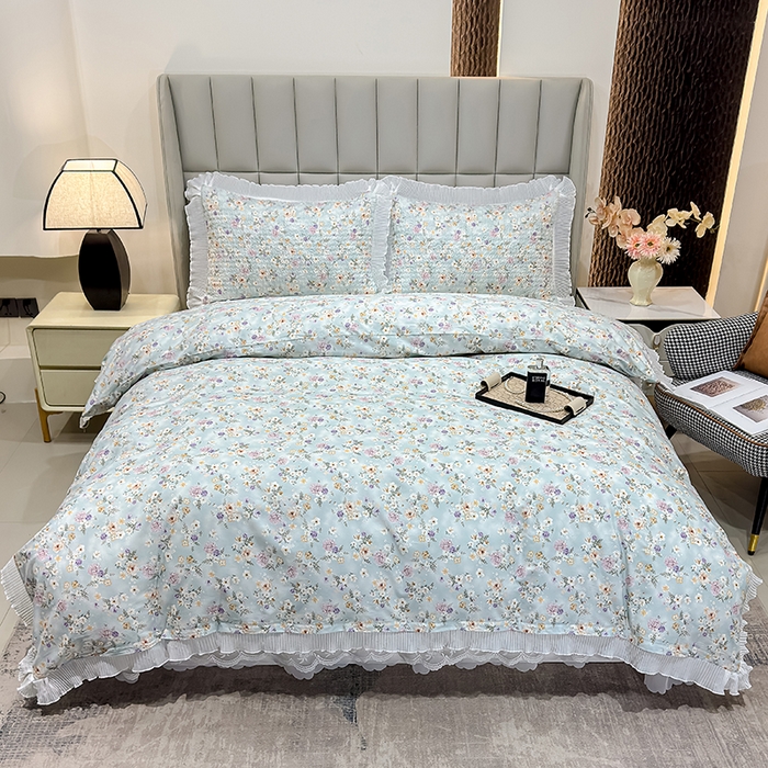 91家纺网 家纺一手货源 找家纺 冬然家纺 2026新款数码印花纯棉单床盖床盖单件单品床盖 甜甜夏日