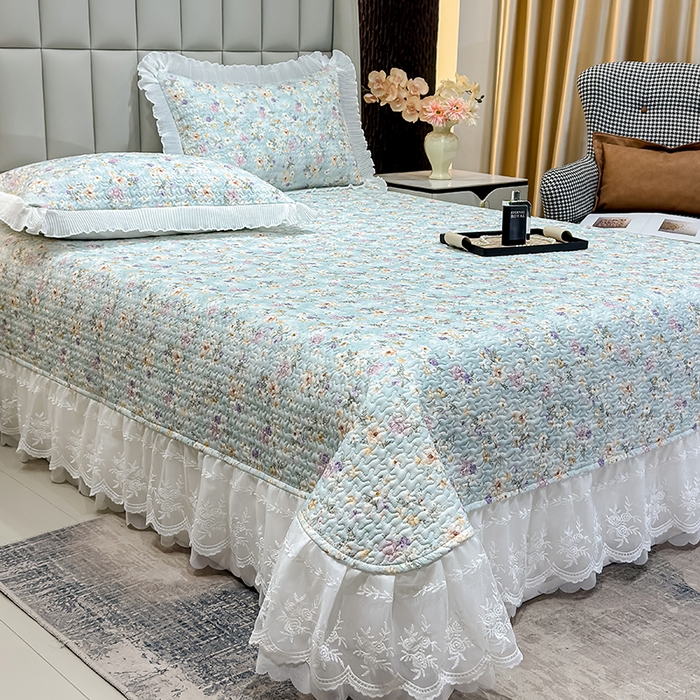 91家纺网 家纺一手货源 找家纺 冬然家纺 2026新款数码印花纯棉单床盖床盖单件单品床盖 甜甜夏日