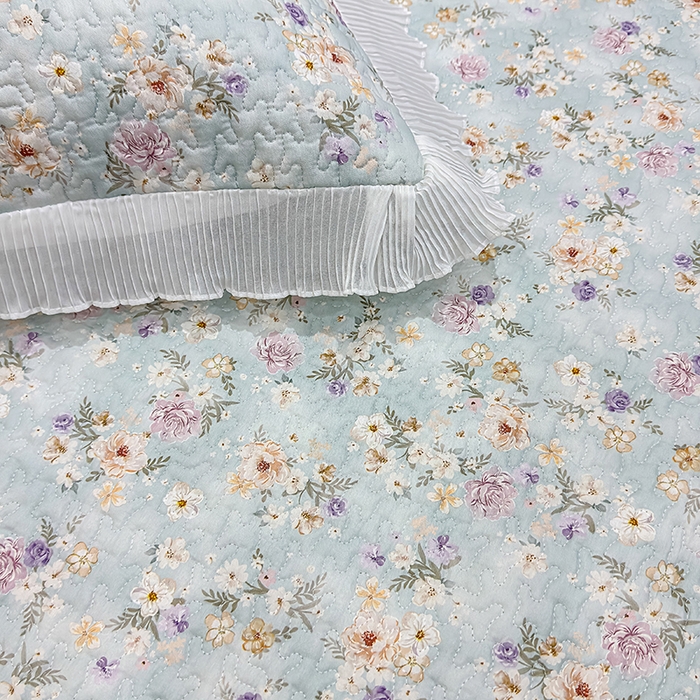 91家纺网 家纺一手货源 找家纺 冬然家纺 2026新款数码印花纯棉单床盖床盖单件单品床盖 甜甜夏日